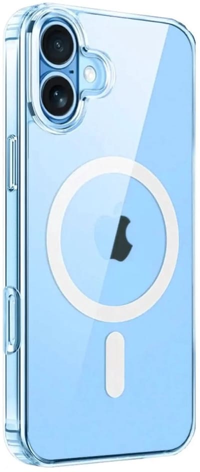 Transparant Hoesje Geschikt voor Apple iPhone 16 | Compatibel met MagSafe | Schokbestendig TPU | Back Cover met Magneet | Dun | Flexibel | Shockproof | Doorzichtig