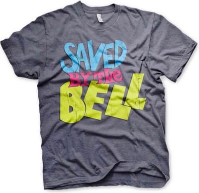 Saved By The Bell Heren Tshirt -S- Distressed Logo Blauw