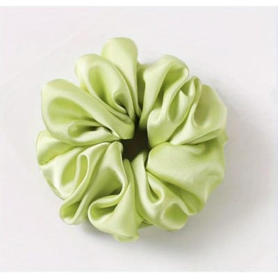 Zijden Scrunchies voor Vrouwen Koreaanse Chiffon Elastische Haarbanden Paardenstaarthouder Hoofddeksel Femme fluorescerende groene kleur