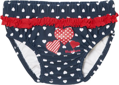 Playshoes - herbruikbare zwemluier voor meisjes - blauw met hartjes - maat 86-92cm