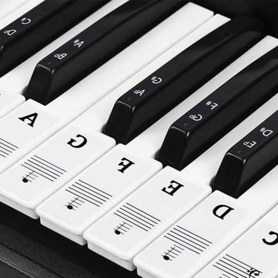 Piano Stickers - Keyboard Noten Stickers - Muzieknoten Leren - Compatibel met 88 Toetsen - 49/54/61/88 Toetsen - Zwart