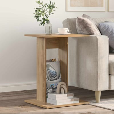 vidaXL - Bijzettafel - Artisan - Eiken - 45 - x - 40 - x - 62,5 - cm - Bewerkt - hout