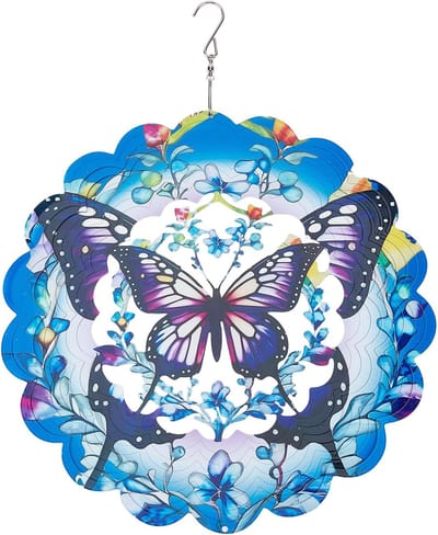 Vlinder Windspinner - Roestvrijstalen Spinner - Tuin Decoratie - 360 Graden Rotatie - 30 cm Diameter - Multicolor