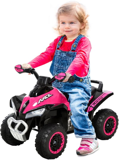 1 stuk - Kinderwagens - Handmatig voortduwen - Mini-vierwieler geschikt voor kinderen - Lngebouwde muziek - Breed stuur - Constructie van PP en metaal - Afmetingen: 67,5 x 38 x 44 cm — 18 tot 36 maanden — Roze