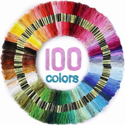 PolkaHome 100 kleuren borduurgaren, regenboogkleur, borduurgaren wordt gebruikt voor kruissteekdraad, armbanddraad, knutselwist, kunsthandwerk draaigaren