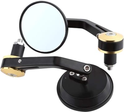 Universele Achteruitkijkspiegels voor Motorfietsen - 7/8 Inch Ronde Handvatspiegels voor Scooter en Motor met Zwart en Gouden Afwerking