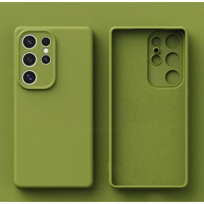 Coque de téléphone antichoc en silicone liquide de luxe pour Samsung Galaxy S26 S25 S24 S23 S 26 Ultra Plus Coques Arrière Protectrice Housse Souple For Galaxy S23 vert