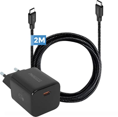 Snellader - 2 Meter - USB C naar USB C - 67W Power Adapter + Lange USB C Kabel 2M - Nylon Gevlochten