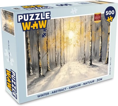 Puzzel Winter - Abstract - Sneeuw - Natuur - Zon - Legpuzzel - Puzzel 500 stukjes
