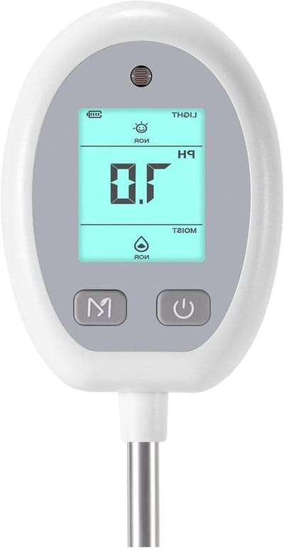 Bodemmeter - Plantenmeter - Plantenverzorging - Zes Functies - 33 cm - Zwart