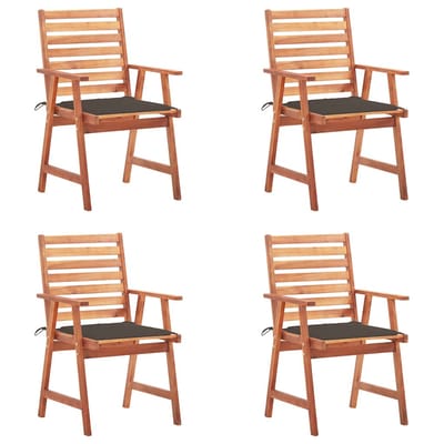 vidaXL - Tuinstoelen - 4 - st - met - kussens - massief - acaciahout
