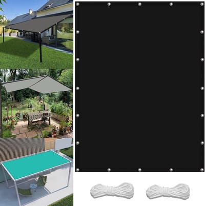 Campingzeil Waterbestendig - Tuin Scherm - Buitenruimte Afschermen - Scheurbestendig Polyester - 2x3m - Zwart