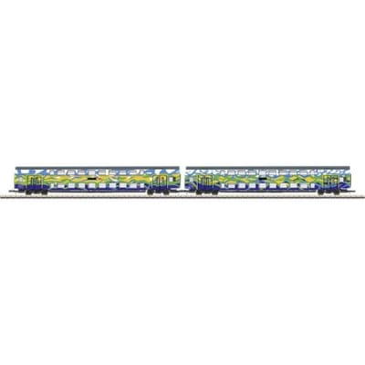 Märklin 87306 Z dubbeldekswagenset Touristik 1 van de DB AG 2 dubbellaags middenrijtuigen