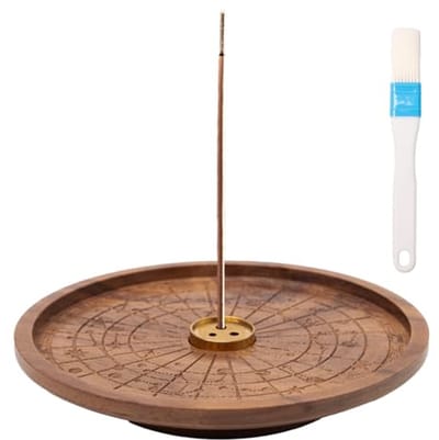 Houten Wierookhouder met 3-gaats Houder en Borstels voor Meditatie