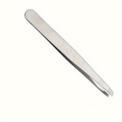 Roestvrijstalen schuine wenkbrauwclip, wenkbrauwpincet, wimperextensions, dubbele ooglidpincet, ontharingstool zilver