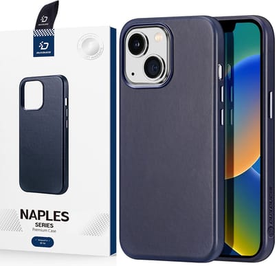 Dux Ducis Naples iPhone 14 Plus Magnetic Leather MagSafe Case Blue