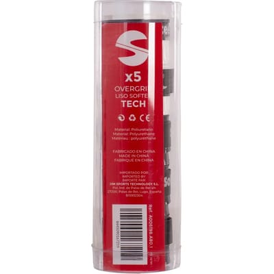 Set van 5 overgrips Glad Softee Tech Black/Blanco ÚNICA