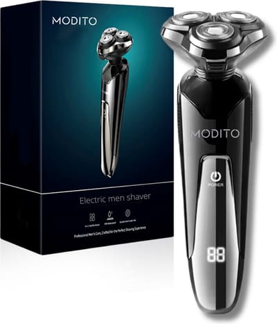 Modito Elektrische Scheerapparaat Mannen - Baardtrimmer - Shaver - Electric Shaver - LED display - Waterproof - Zwart