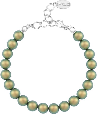 ARLIZI 1132 Parel Armband - Dames - 925 Sterling Zilver - 20 cm - 8 mm - Groen