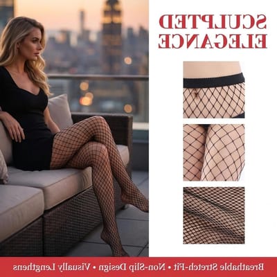 2 paar zwarte netkousen voor dames, hoge taille, elastisch en ademend voor dagelijks gebruik en feesten