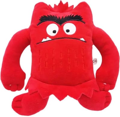 Klikkopers® - Monster Mood Knuffel - Emotie Knuffel - 15cm - Kawaii Knuffel - Kawaii Kussen - EmotieKnuffel - Rood