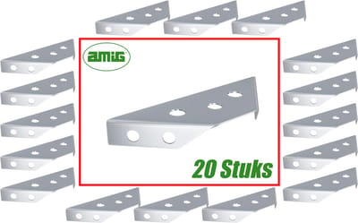 AMIG 3D Hoekverbinder - Set van 20 Stuks - Versterkingshoek voor Plaatmateriaal - Driehoekige Vorm - Verzinkt Staal