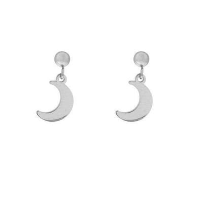 Essentialistics - Oorbellen stud/knopje met maan - Zilver - Stainless steel (verkleurt niet)