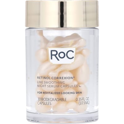 RoC, capsules de sérum de nuit lissant anti-rides Retinol Correxion, 30 capsules biodégradables