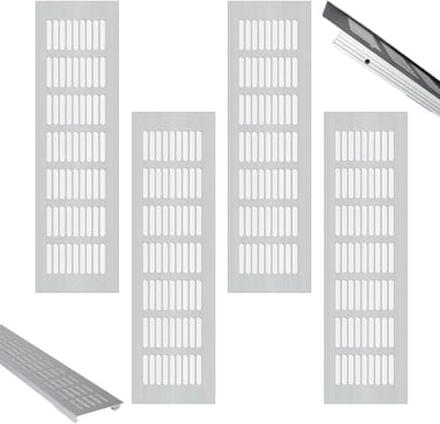 4 Stuks Aluminium Ventilatie Roosters voor Badkamer, Keuken, en Woonkamer