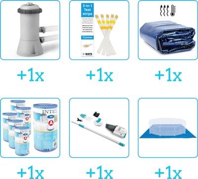 Zwembad Accessoirepakket voor Intex Easy Set Zwembad - 396x84 cm - Rond - Opblaasbaar - Intex - 28143NP - 6-delig