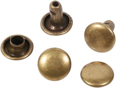 8 x 8 mm dubbele dop klinknagels - 100 stuks - ronde kop decoratieve klinknagels - lederen klinknagels - metalen studs - reparaties.