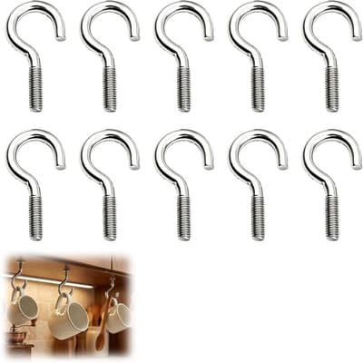 Haakschroeven 10 stuks - M6 x 60 mm - Roestvrij staal - Ideaal voor bevestigen binnen en buiten - SnelShoppen