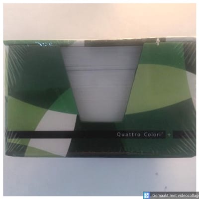 Quattro Colori - Kubus - Vierkant - Met vulling - Groen - Papier 100x100mm - Hersluitbaar - Hoogte 62mm - Lannoo Graphics