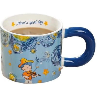 Tasse Créative de Grande Valeur Tasse en Céramique de Niche Tasse à Café Luxe Léger Tasse à Eau pour Couple Tasse Souvenir pour la Maison 301-400ml gray