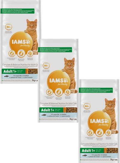 Iams Cat Adult Zeevis - Kattenvoer - 3 x 3 kg