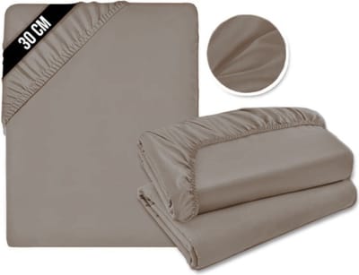 Matrasovertrek 180x200 - Hoeslaken - Matrashoes - Super Zacht - Taupe