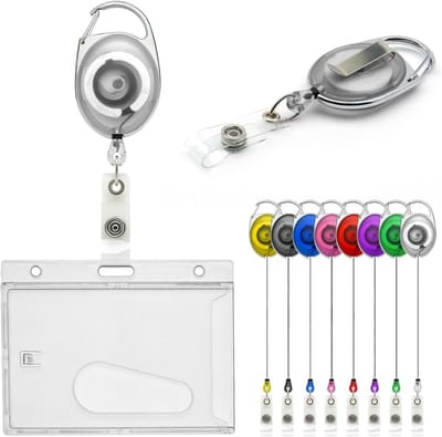 Badgehouder Set - Kaarthouder Intrekbaar - Identificatie Tonen - Dubbele Verpakking - 86x54mm Kaartformaat - Transparant