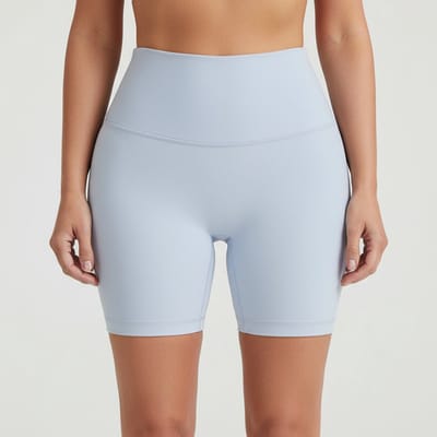 Dames zomer yogashort-hoog taille-elastisch-heupvormend-huidvriendelijk fitnesskleding——Droomlichtblauw, S