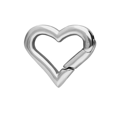 Lucardi Dames Stainless steel bedel sluiting hart - Hanger - Staal - Zilverkleurig