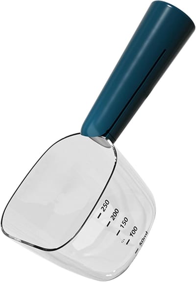 Maatbeker voor hondenvoer met weegschaal, nauwkeurige voerlepel met clip voor hondenvoer, multifunctionele lepel van ABS