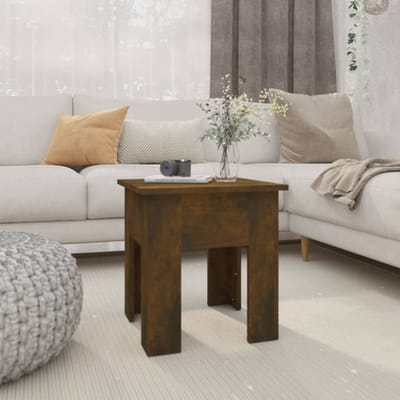 vidaXL - Salontafel - 40x40x42 - cm - bewerkt - hout - gerookt - eikenkleur
