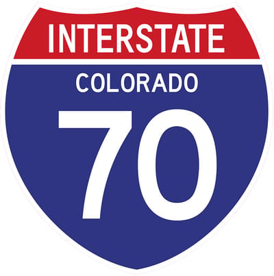 Signs USA - wandbord - dibond - Interstate 70 - Colorado - 39 x 39 cm