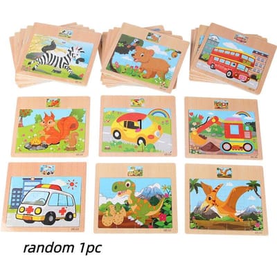 3D Montessori Speelgoed Educatief Houten Speelgoed voor Kinderen Vroeg Leren Cartoon Dier Verkeer Puzzel Kinderen Wiskunde Legpuzzel white