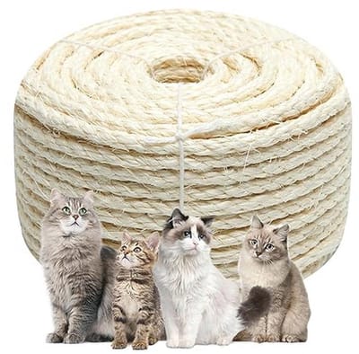 Sisal Touw voor Katten - 6mm x 15m - Ideale Vervanging voor Krabpalen en Meubels