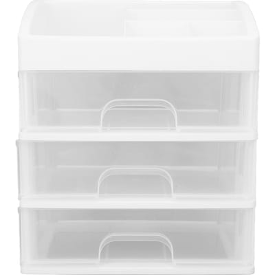 3 Lagen Lade Make-up Organizer 3 Lagen Lade Type Stofdicht Make-up Opberglades Transparant white