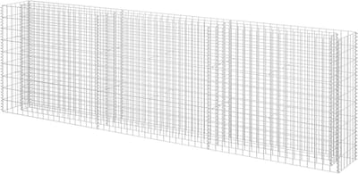 Hoge schanskorven - Stenen mand - Tuin decoratie - Gegalvaniseerd staal - 270 x 30 x 90 cm - Zilver