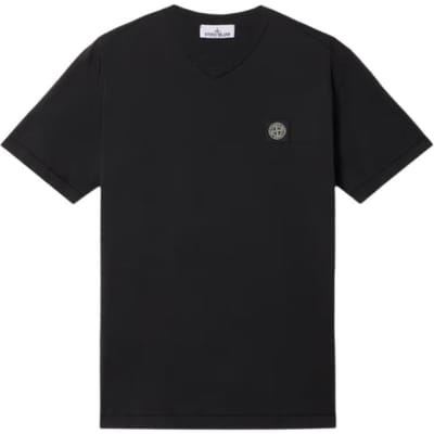 T-shirt à col en V coupe ajustée Stone Island 25SS Hommes Hauts Noir K1S152100001S0013-V0029 XL black