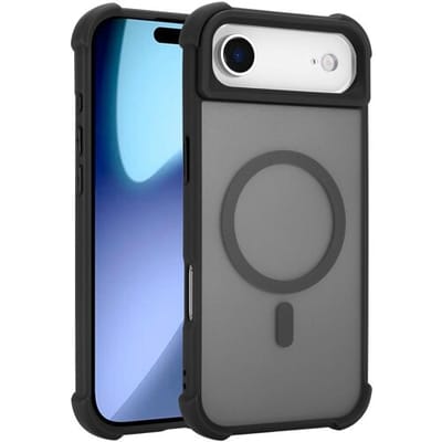 Coverzs matte shock case met Magneet geschikt voor iPhone Air (zwart) – luxe hoesje met sterke valbescherming, premium design en perfecte pasvorm