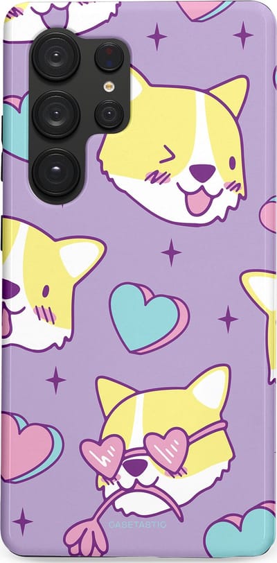 Casetastic Hoesje Geschikt voor Samsung S25 Ultra - Stijlvolle Beschermende Duo-layer Case - Liefde is een Corgi