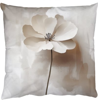 Sierkussens - Kussentjes Woonkamer - 50x50 cm - Bloem - Beige - Verf - Schaduw